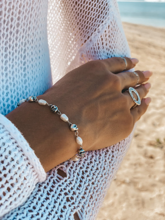 Pearls & Skulls Bracelet